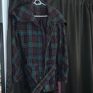 H&M Plaid Pea Coat